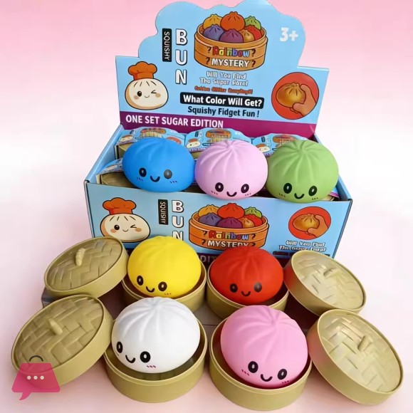 New Squishy Glitter Dumpling Sensory Toy with Box for Stress Relief